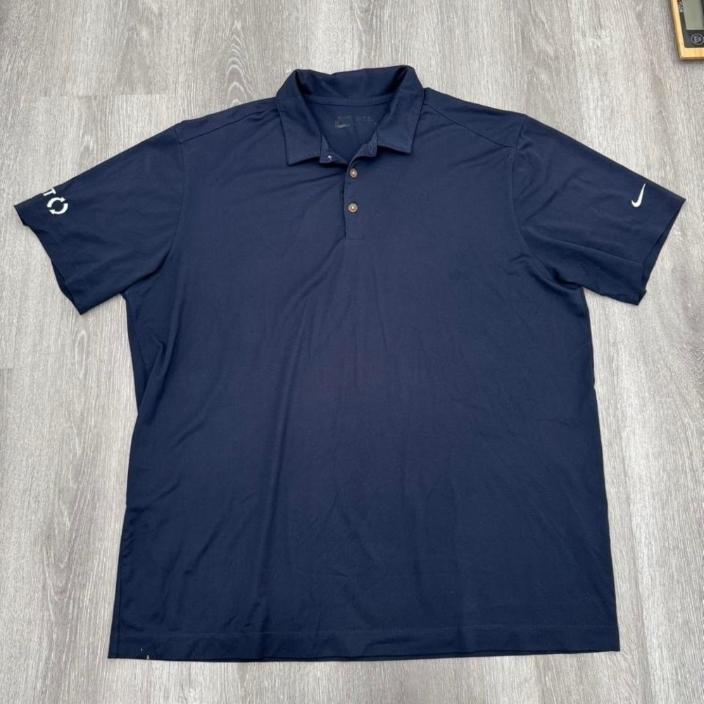 Nike Golf Polo Shirt Performance SORT Logo Athletic Fit  Navy Blue Mens XL